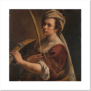 Self-Portrait as Saint Catherine of Alexandria by Artemisia Gentileschi Posters and Art